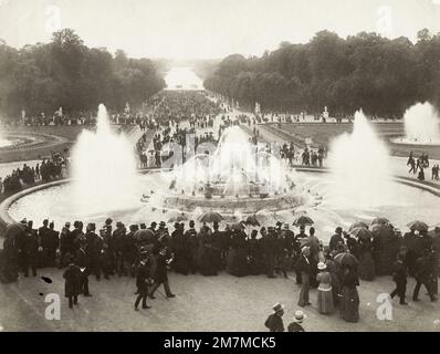 Vintage 19. c. Foto - Grand Eaux, Wasserspiele Schloss von Versailles Stockfoto