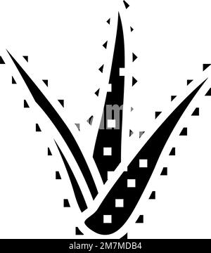Vektordarstellung des Aloe-Vera-Glyphe-Symbols Stock Vektor