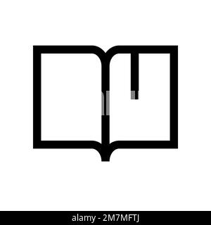 Linie des Buchsymbols isoliert auf weißem Hintergrund. Schwarzer, flacher Klassiker mit modernem Umriss. Lineares Symbol und bearbeitbare Kontur. Einfach und pixelgenau Stock Vektor