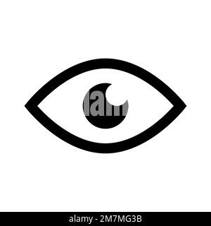 Auf weißem Hintergrund isolierte Symbollinie mit Blickrichtung. Schwarzer, flacher Klassiker mit modernem Umriss. Lineares Symbol und bearbeitbare Kontur. Einfach und Pixel Stock Vektor