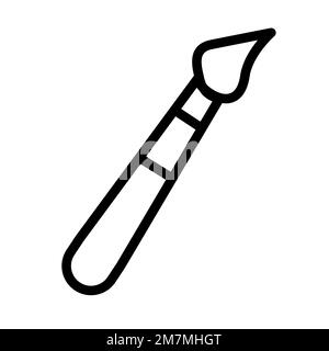 Linie des Pinselsymbols auf weißem Hintergrund isoliert. Schwarzer, flacher Klassiker mit modernem Umriss. Lineares Symbol und bearbeitbare Kontur. Einfach und pixelgenau Stock Vektor