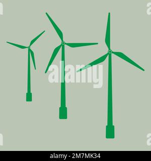 Symbol für Windturbinen. vektordarstellung Stock Vektor