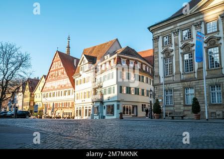 Europa, Deutschland, Süddeutschland, Baden-Württemberg, Esslingen, Straßenszene in der Altstadt von Esslingen Stockfoto