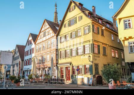 Europa, Deutschland, Süddeutschland, Baden-Württemberg, Esslingen, Straßenszene in der Altstadt von Esslingen Stockfoto