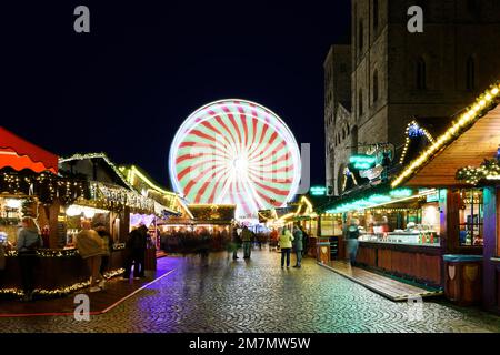 Weihnachtsmarkt, Marktstände, Osnabrück-Rad, Domplatz Stockfoto