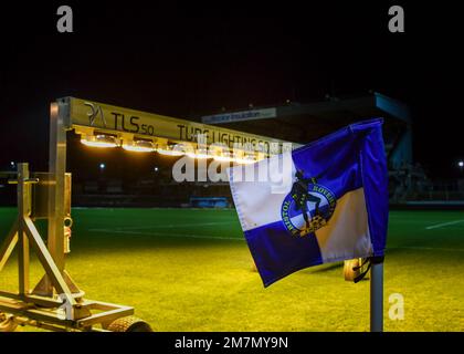 Bristol, Großbritannien. 10. Januar 2023. Allgemeiner Blick auf das Memorial Stadium während des Papa John's Trophy Spiels Bristol Rovers vs Plymouth Argyle im Memorial Stadium, Bristol, Großbritannien, 10. Januar 2023 (Foto von Stanley Kasala/News Images) in Bristol, Großbritannien, am 1./10. Januar 2023. (Foto: Stanley Kasala/News Images/Sipa USA) Guthaben: SIPA USA/Alamy Live News Stockfoto