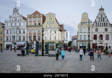 Neuer Markt, Altstadt, Rostock, Mecklenburg-Vorpommern, Deutschland Stockfoto