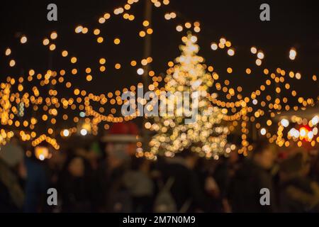 Weihnachten, abstrakt, Lichterketten, Weihnachtsmarkt Stockfoto