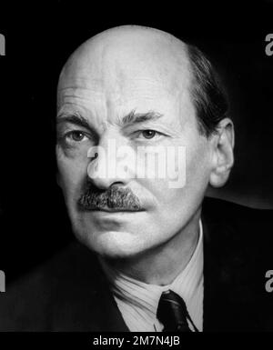 Clement Attlee. Portrait des britischen Premierministers, Clement Richard Attlee, 1. Earl Attlee, (1883-1967), c. 1945. Attlee war von 1945 bis 1951 Premierminister. Stockfoto