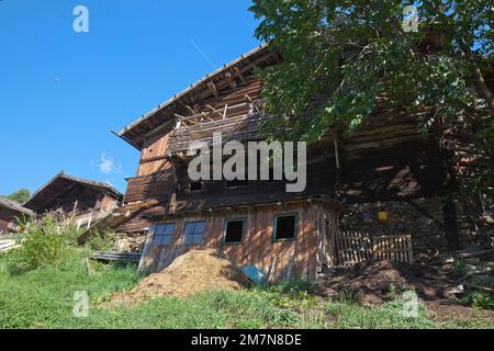 Südtiroler Bauernhof in Val d'Ultimo Stockfoto