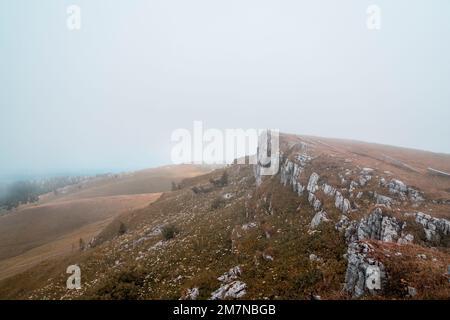 Rock Edge, Chasseral, Berner Jura, Kanton Bern, Schweiz Stockfoto