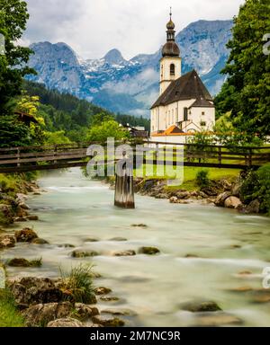 Kirche Ramsau bei Berchtesgaden, Bayern, Deutschland Stockfoto