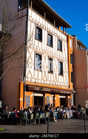 Cafe des Artistes, Place de la Daurade, Toulouse, Frankreich Stockfoto