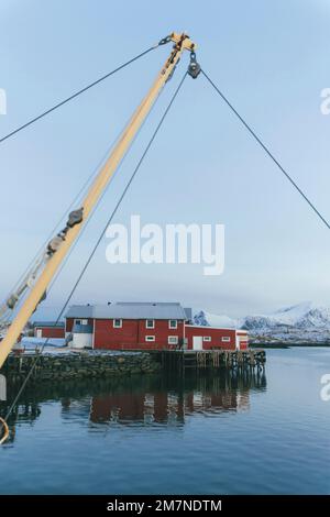 Hafen in der Nähe von Nyksund in Vesteralen, Fischerdorf, Norwegen Stockfoto