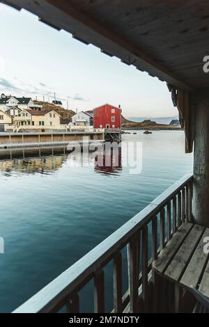 Nyksund Fischerdorf in Vesteralen, Fischerdorf, Norwegen Stockfoto