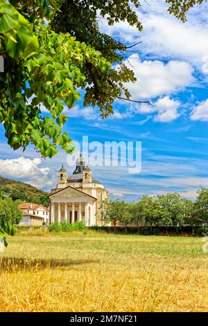 Tempietto di Villa Barbaro in Maser, Provinz Treviso, Italien. Die Kirche wurde von 1579 bis 1580 nach den Plänen der Architektin Andrea Palladio erbaut. Stockfoto