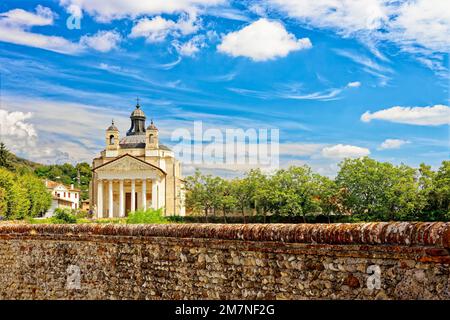 Tempietto di Villa Barbaro in Maser, Provinz Treviso, Italien. Die Kirche wurde von 1579 bis 1580 nach den Plänen der Architektin Andrea Palladio erbaut. Stockfoto