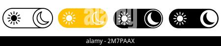 Symbolsatz für Bildschirmmodi. Tag-Nacht-Schalter. Vektordarstellung Stock Vektor