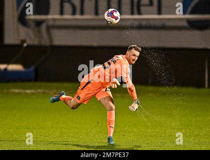 Bristol, Großbritannien. 10. Januar 2023. Plymouth Argyle Torwart Callum Burton (25) während des Papa John's Trophy Spiels Bristol Rovers vs Plymouth Argyle im Memorial Stadium, Bristol, Großbritannien, 10. Januar 2023 (Foto von Stanley Kasala/News Images) in Bristol, Großbritannien, am 1./10. Januar 2023. (Foto: Stanley Kasala/News Images/Sipa USA) Guthaben: SIPA USA/Alamy Live News Stockfoto