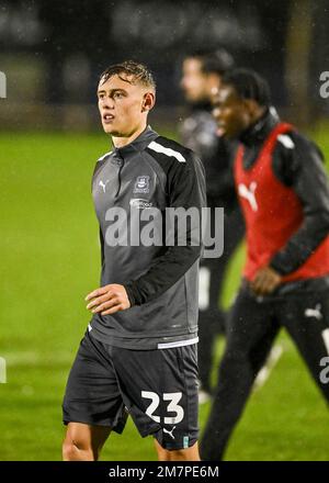 Bristol, Großbritannien. 10. Januar 2023. Plymouth Argyle Forward Ben Waine (23) während des Papa John's Trophy-Spiels Bristol Rovers vs Plymouth Argyle im Memorial Stadium, Bristol, Großbritannien, 10. Januar 2023 (Foto von Stanley Kasala/News Images) in Bristol, Großbritannien, am 1/10/2023. (Foto: Stanley Kasala/News Images/Sipa USA) Guthaben: SIPA USA/Alamy Live News Stockfoto