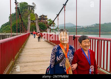 Shibaozhai Tempel, Jangtse, Zhongxian, Chongqing, China Stockfoto