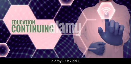 Konzeptunterschrift Fortbildung. Wort für den Erwerb von Wissen und Fähigkeiten durch Schulungen Stockfoto