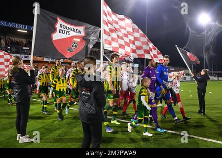 Werkendam, Niederlande. 10. Januar 2023, Aufstieg der Vereine während des Toto KNVB Cup-Spiels zwischen Kozak Boys und ADO Den Haag am 10. Januar 2023 im Sportpark de Zwaaier in Werkendam, Niederlande. ANP OLAF KRAAK Stockfoto