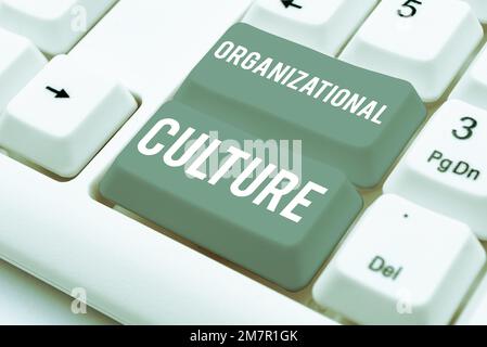 Textunterschrift zur Präsentation der Unternehmenskultur. Konzept bedeutet die Untersuchung der Art und Weise, wie Menschen innerhalb von Gruppen interagieren Stockfoto