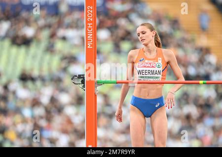 Britt Weerman (Niederlande). High-Jump-Frauen. Europameisterschaft München 2022 Stockfoto