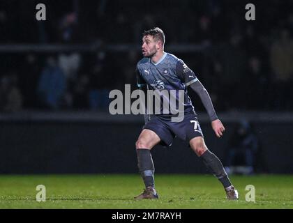 Plymouth Argyle Mittelfeldspieler Matt Butcher (7) während des Papa John's Trophy Spiels Bristol Rovers vs Plymouth Argyle im Memorial Stadium, Bristol, Großbritannien, 10. Januar 2023 (Foto: Stanley Kasala/News Images) Stockfoto