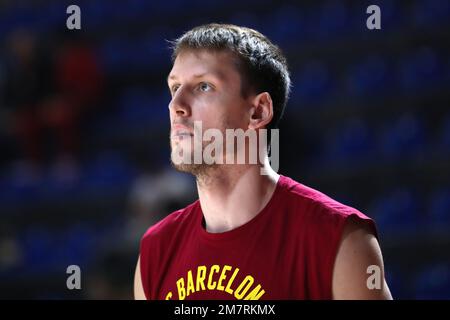 Belgrad, Serbien, 30. Dezember 2022. Jan Vesely vom FC Barcelona reagiert während des EuroLeague-Spiels der Turkish Airlines 2022/2023 zwischen Crvena Zvezda mts Belgrad und dem FC Barcelona in der stark Arena in Belgrad, Serbien. 30. Dezember 2022. Kredit: Nikola Krstic/Alamy Stockfoto