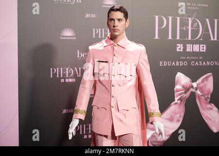 Madrid, Spanien. 10. Januar 2023. Eduardo Casanova besucht die Fotogelegenheit des Films „LA PIEDAD“ im magno Theater in Madrid. Kredit: SOPA Images Limited/Alamy Live News Stockfoto