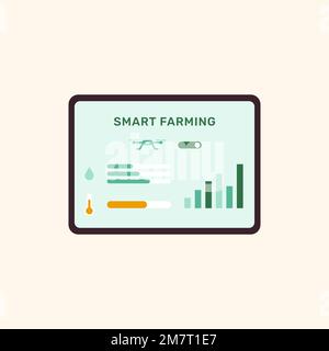 Smart Farming Controller UI-Vektor auf Tablet-Bildschirm Stock Vektor