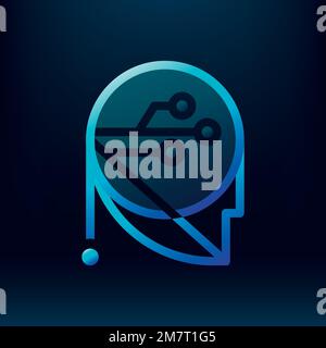 Gradient robotic Badge Vektor-Icon-Design Stock Vektor