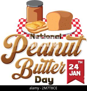 National Peanut Butter Day Banner Design Illustration Stock Vektor