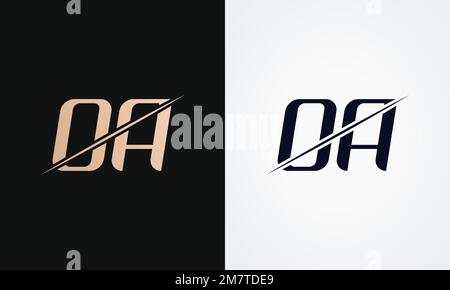 Oa Letter Logo Design Vector Template. Oa-Logo-Design Mit Goldenem Und Schwarzem Buchstaben Stock Vektor