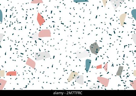 Terrazzo nahtlose Muster Hintergrund Vektor in gesprenkelten bunten Muster Stock Vektor