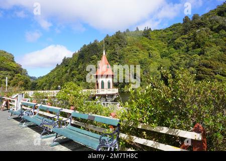 Karori Reservoir Tower in Zealandia in Neuseelands Hauptstadt Wellington Stockfoto