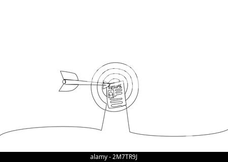 Drawing of Human Resources Finden Sie das perfekte weibliche Talent für ein Vorstellungsgespräch. Metapher für das Einstellungsziel, Auswahl des besten Kandidaten. Einzelne durchgehende Linie A Stock Vektor