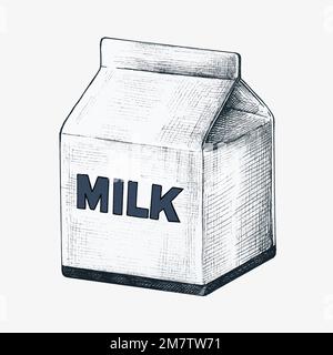 Handgezogener Karton Milch Stock Vektor