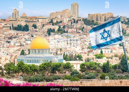 Jerusalem, Israel; 9. Januar 2023 - Felsendom auf dem Tempelberg, Jerusalem, Israel. Stockfoto