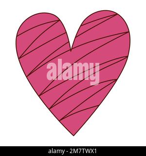 Handgezeichnetes Herz zum Valentinstag. Designelemente für Poster, Grußkarten, Banner und Einladungen. Stock Vektor