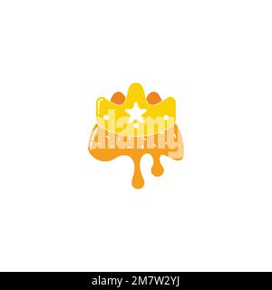 Logo-Vektor des King Honey Crown Symbols Stock Vektor
