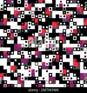 Ein bearbeitbarer Vektor eines abstrakten, modernen geometrischen Hintergrunds mit Kreisen und Quadraten Stock Vektor