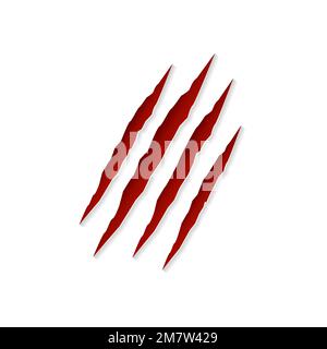 Krallen, die Tiere kratzen, isoliert auf weißem Hintergrund. Vektordarstellung. Stock Vektor