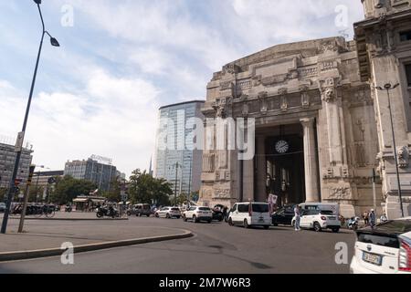 Blick auf den Mailänder Hauptbahnhof in Italien Stockfoto