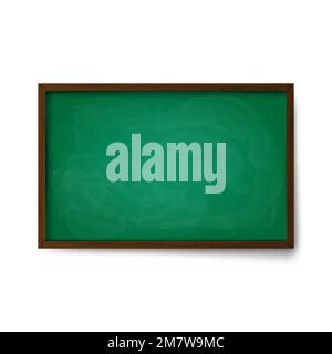 Leeres grünes Schultafel isoliert auf weißem Hintergrund. Vektordarstellung. Eps 10. Stock Vektor