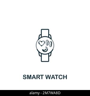 Smart Watch-Symbol. Monochromes Simple Smart Technology-Symbol für Vorlagen, Webdesign und Infografiken Stock Vektor