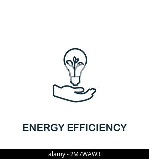 Symbol für Energieeffizienz. Monochromes Simple Smart Technology-Symbol für Vorlagen, Webdesign und Infografiken Stock Vektor