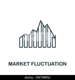 Symbol für Marktschwankungen. Einfarbiges Simple Stock Market-Symbol für Vorlagen, Webdesign und Infografiken Stock Vektor